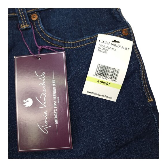Gloria Vanderbilt Amanda Supreme Stretch Tapered Leg Jeans 4 Short Classic Rise - Picture 8 of 10